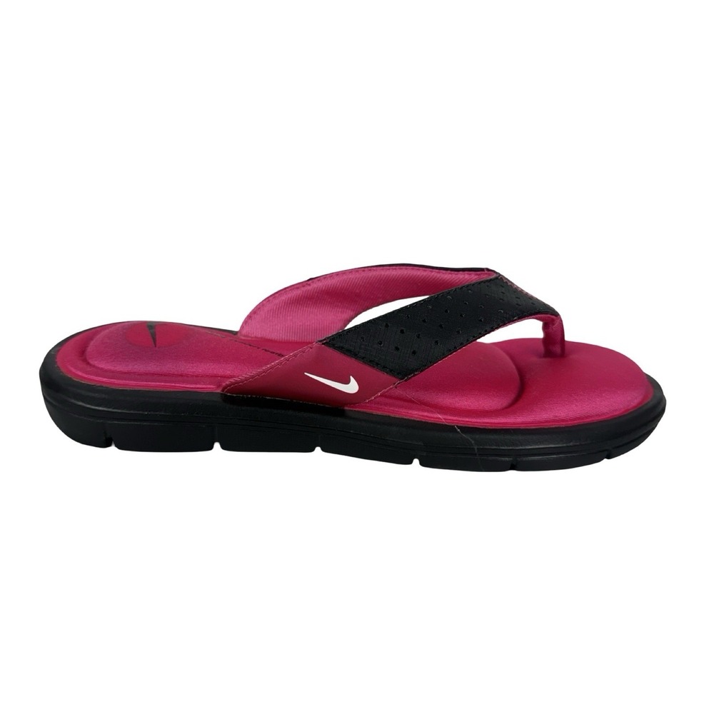 Nike Sandals Comfort Footbed Women Size 8 Pink Black Thong Flip Flop 354925 012 - Picture 3 of 9